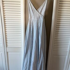Lovestitch Blue and White Checkered Maxi Dress